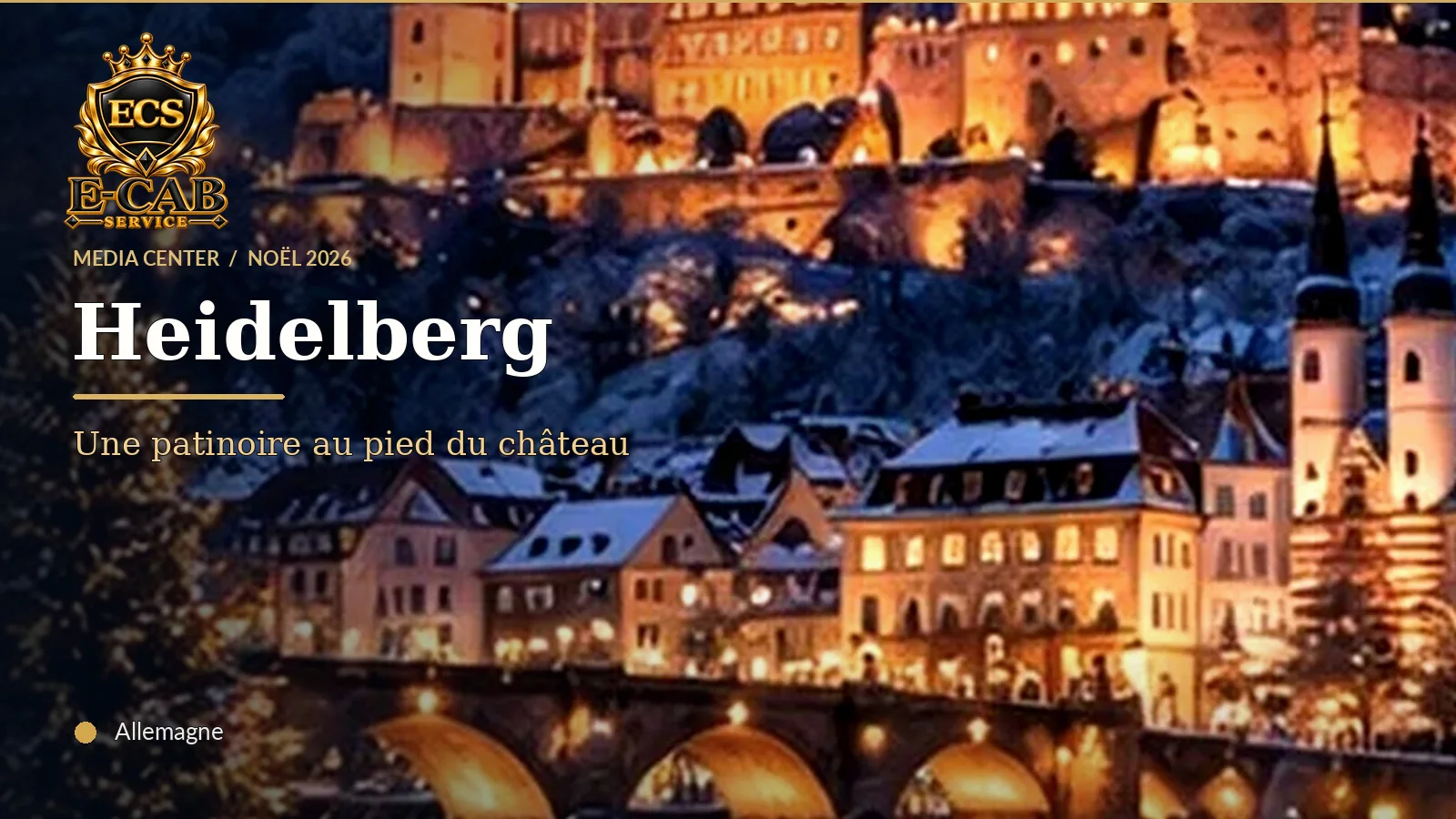 Heidelberg à Noël : une patinoire sous le château et un bouffon mort d’un verre d’eau